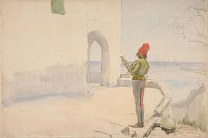 为“流浪歌手”学习(Study for 'Wandering Minstrel' )