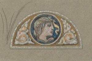 女性头露尼特研究(Study for Lunette with Female Head )