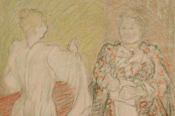 维亚尔夫人在和一个年轻女孩聊天(Madame Vuillard Conversant Avec Une Jeune Fille )