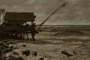 意大利维亚雷焦皮尔黑德的钓鱼小屋(Fishing Hut Off Pierhead, Viareggio, Italy )