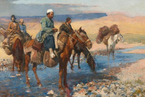 福特车上的马-波斯(Horses At The Ford - Persia)