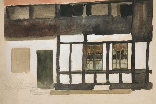 都铎王朝的外部素描(Sketch of exterior of a Tudor house )