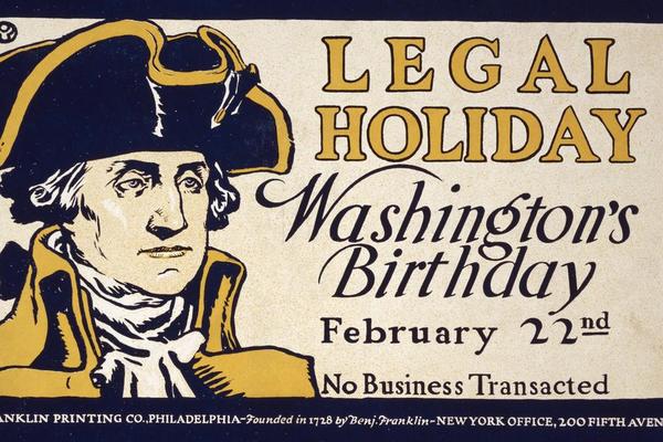 法定假日，华盛顿生日，2月22日，无业务往来(Legal holiday, Washington's birthday, February 22nd, no business transacted )