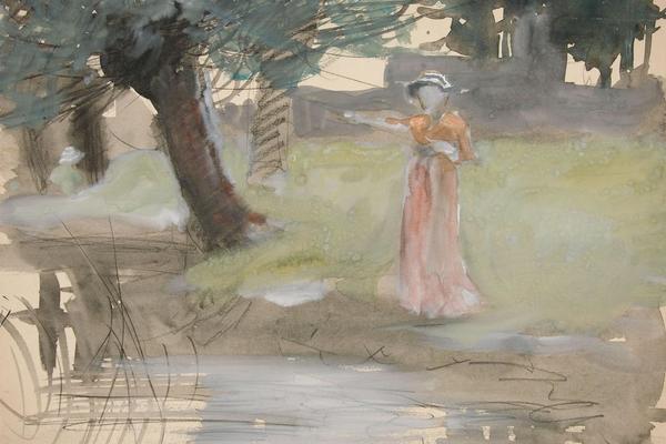 站在河边的女人(Woman standing by a riverbank)