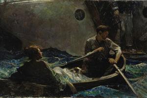 一对夫妇乘坐划艇(Couple in a Rowboat )