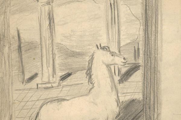 素描孤马(Sketch for the Painting Lonely Horse )