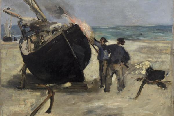 给船涂柏油(勒巴陶·古德隆内)(Tarring the Boat (Le Bateau goudronné) )