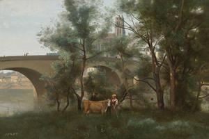 曼特斯，桥脚下的塞纳河岸边(Mantes, Les Bords De La Seine Au Pied Du Pont)