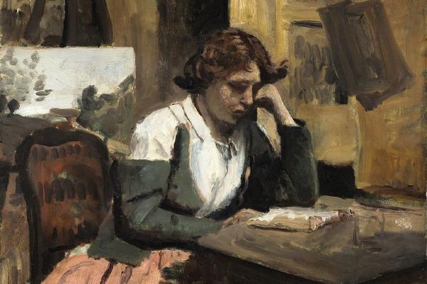 在工作室里读书的女人(Woman Reading in the Studio )