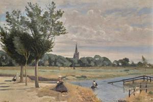 拉罗谢尔；水槽，靠近城墙，有灯笼塔(La Rochelle; L’Abreuvoir, Vue Prise Près Des Remparts, Avec La Tour De La Lanterne)