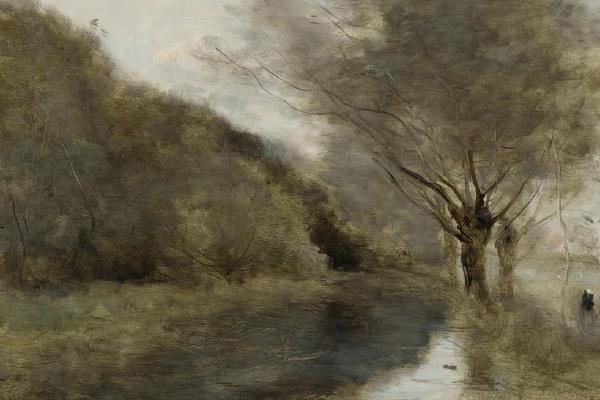 靠近吉索尔；柳树和河流，早晨的效果(Près Gisors; Saulaie Et Rivière, Effet Du Matin)