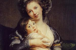与女儿朱莉的自画像(Self-portrait with Her Daughter, Julie (Jeanne Julie Louise) )