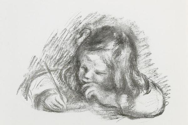 门口那个小男孩——钢笔(克劳德·雷尼尔作家)(Le petit garçon au porte-plume (Claude Renoir écrivant))