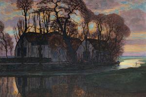 晚上，在杜伊文德雷赫特附近的农场(Farm Near Duivendrecht, in the Evening )