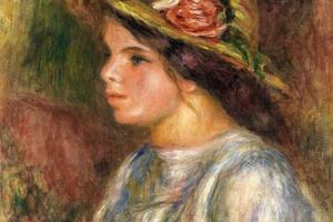 女式半身像，饰草帽(Buste De Femme, Chapeau De Paille Garni )
