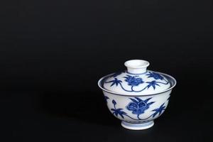 愚拙造物青花栀子花二才盖碗