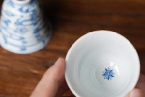 六逸堂落花流水图纹杯