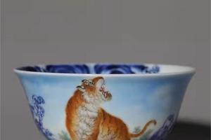 余国旺款青花婴戏图百子图小闻香杯