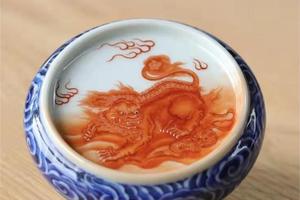 青花矾红狮子事事如意盖置