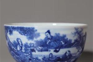 青花三星雅聚卧足缸杯