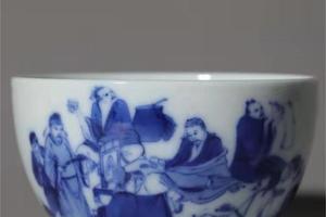 青花饮中八仙卧足杯