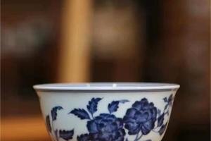 明式折枝牡丹茶碗