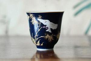 艺林藏珍祭蓝描金春华秋实铃铛杯