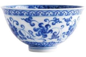 艺林堂青花缠枝莲梵文宫碗六字箴言品茗杯