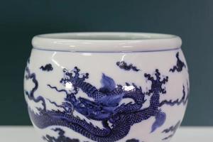 志纯窑 青花宣德龙纹水洗