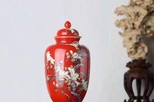 艺林堂珍藏系列紫禁红玉兰花罐