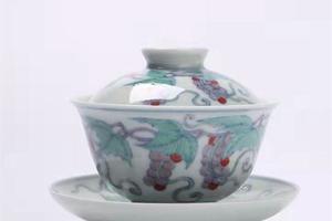 宛玉無名斗彩葡萄盖碗