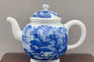 泽善堂青花山水壶