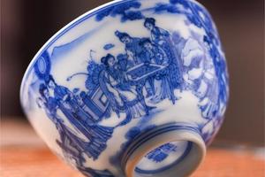 朴真堂青花红楼梦鸡心杯