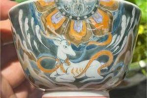 青花 九色鹿主人杯