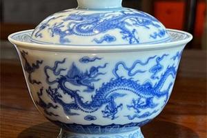 仿成化五龙元宝盖碗