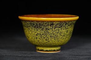 赏瓷观窑茶叶沫釉压手杯