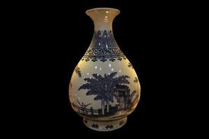 赏瓷观窑青花竹石芭蕉玉壶春
