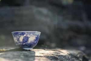 晓花窑人物渡海罗滠口杯