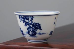 小雅青花奇石杯