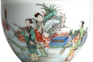 快雪時晴古彩人物侍女带子图