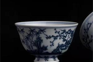 快雪时晴松竹梅高撇口杯