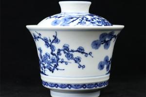 快雪时晴青花松竹梅高盖碗