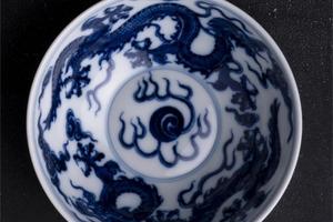 快雪时晴内画双龙纹大卧足杯
