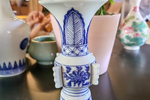 皇窑仿元青花小花觚