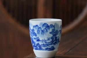 九段妙手山水陶冶杯