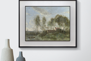 柯罗-库布伦的回忆.风景系列 博物馆级复刻版画 美式客厅装饰画