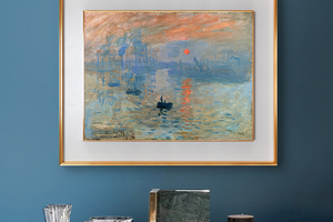 莫奈-日出印象 博物馆级复刻版画 现代客厅装饰画轻奢挂画