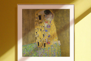 克里姆特-吻 博物馆级复刻版画 餐厅卧室装饰画情人节轻奢挂画