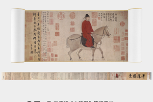 赵孟頫《人骑图》简版手卷，原作超清复刻，特制宣纸画芯手工托裱