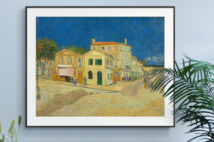 梵高油画黄房子 博物馆级复刻版画 现代客厅餐厅卧室书房轻奢挂画